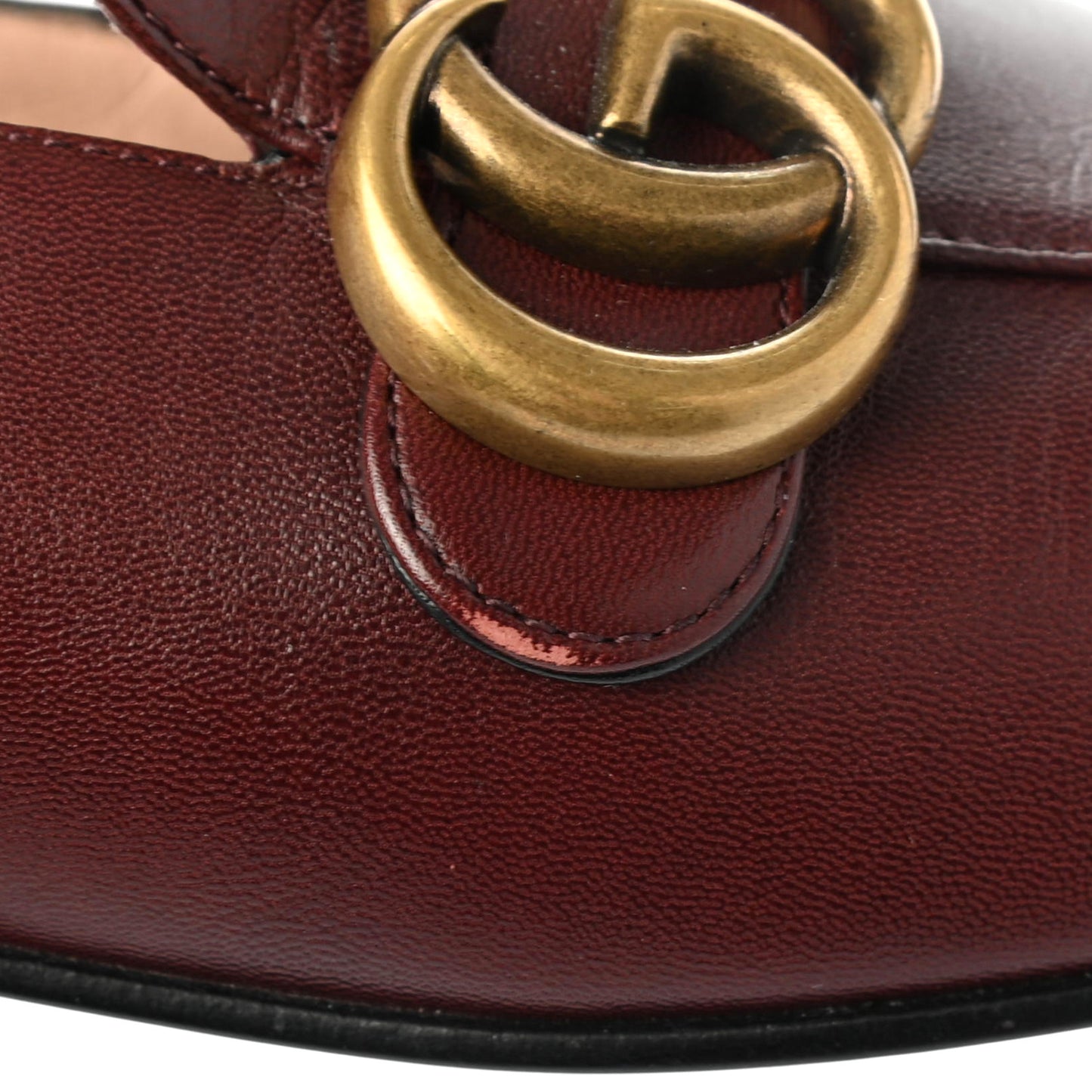 Malaga Kid Womens GG Marmont Loafers 38 Vintage Bordeaux