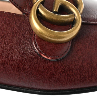 Gucci Malaga Kid Womens GG Marmont Loafers 38 Vintage Bordeaux 11 of 14