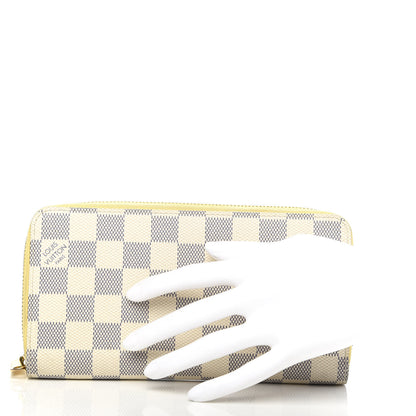 Louis Vuitton Damier Azur Zippy Wallet Jaune Pale 2 of 10