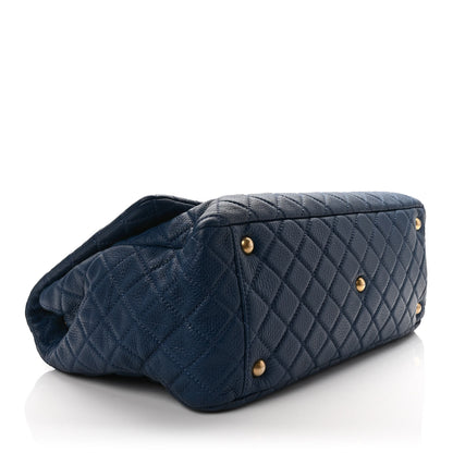Chanel Calfskin Quilted XXL Travel Flap Bag Navy 3 of 9
