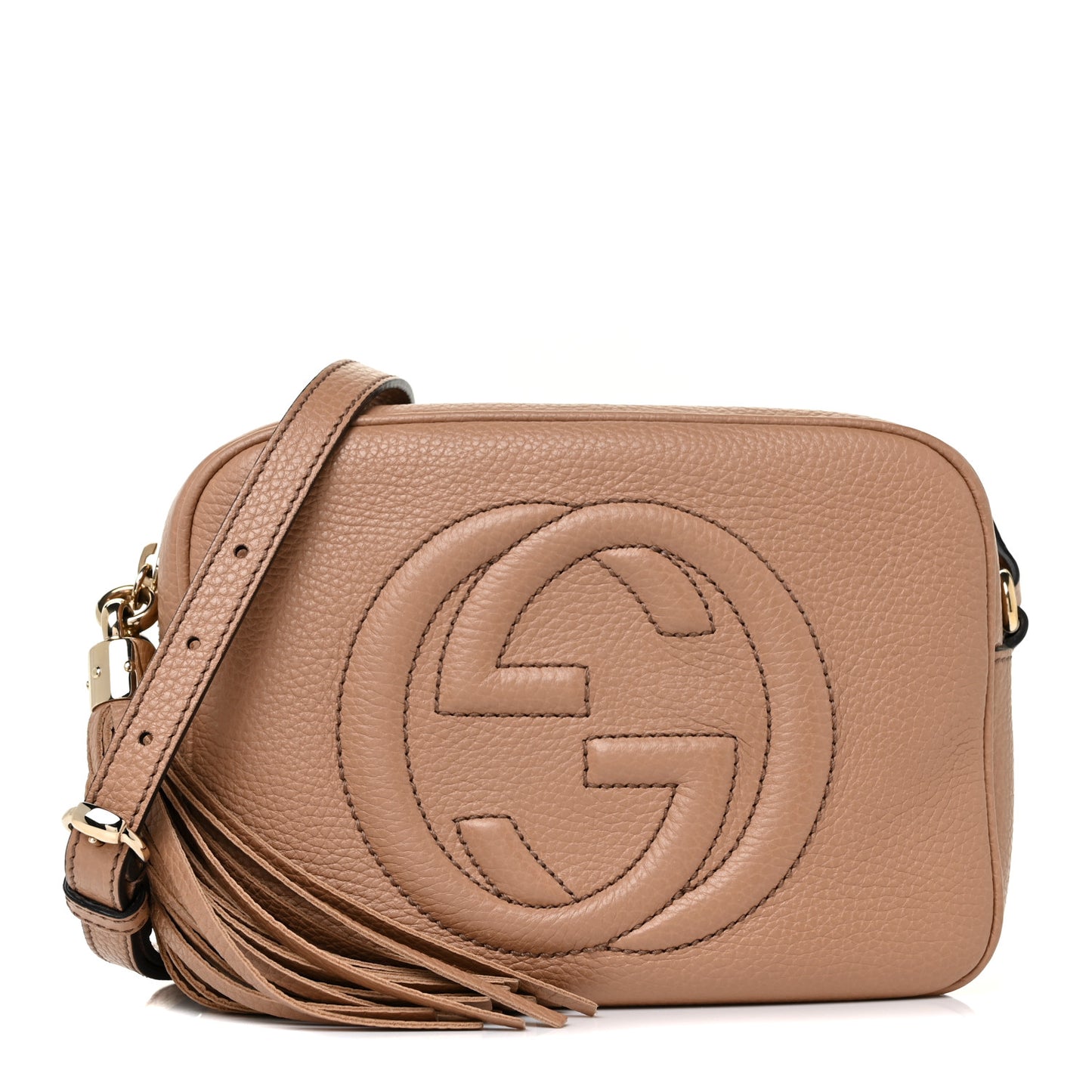 Pebbled Calfskin Small Soho Disco Bag Camelia