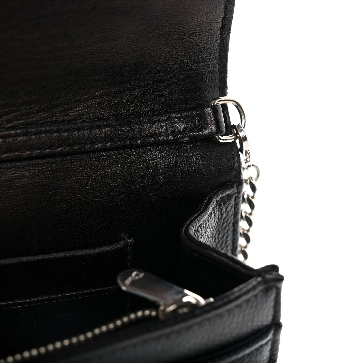 Christian Dior Grained Calfskin Diorama Wallet on Chain Pouch