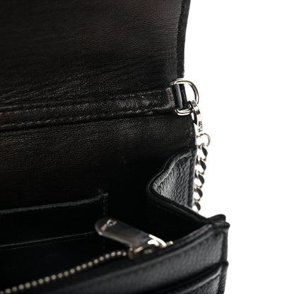 Christian Dior Grained Calfskin Diorama Wallet on Chain Pouch Black 11 of 11