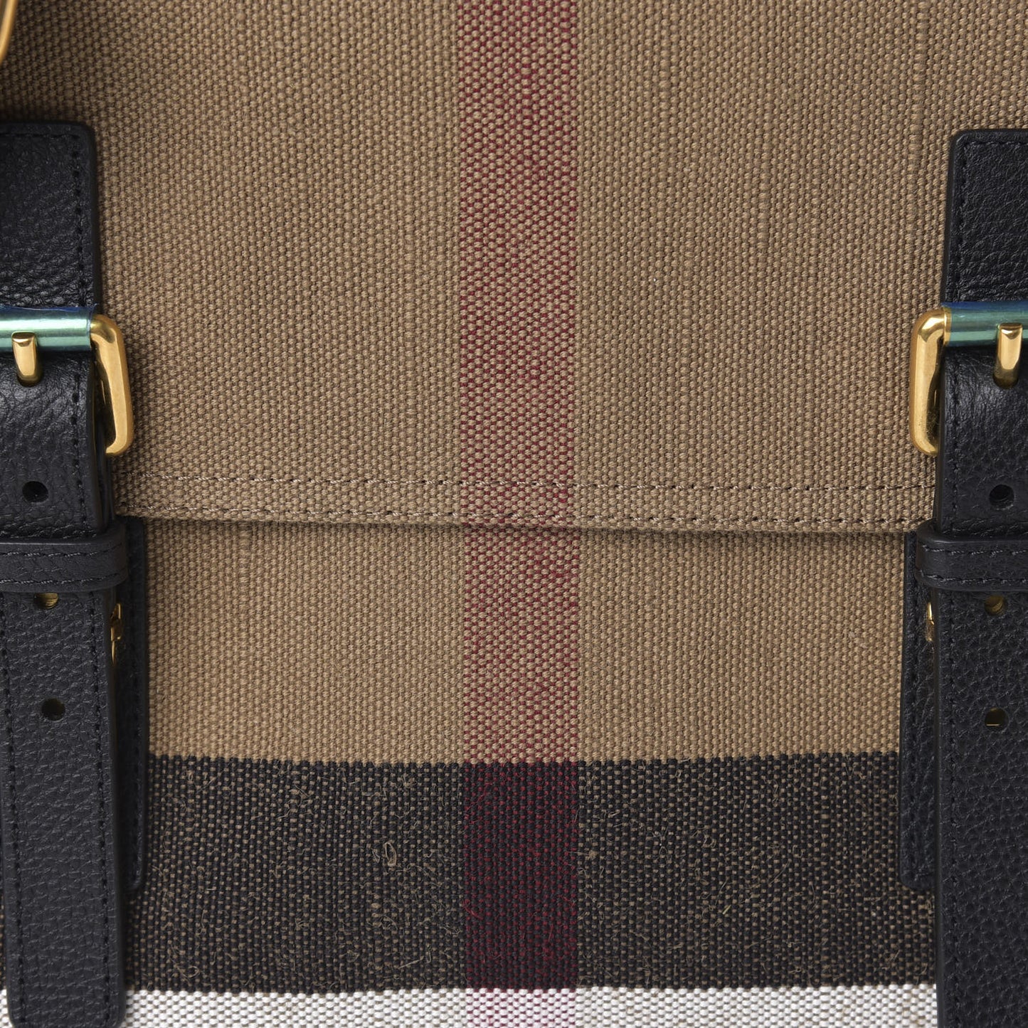 Canvas Mega Check Large Baildon Messenger Bag Black