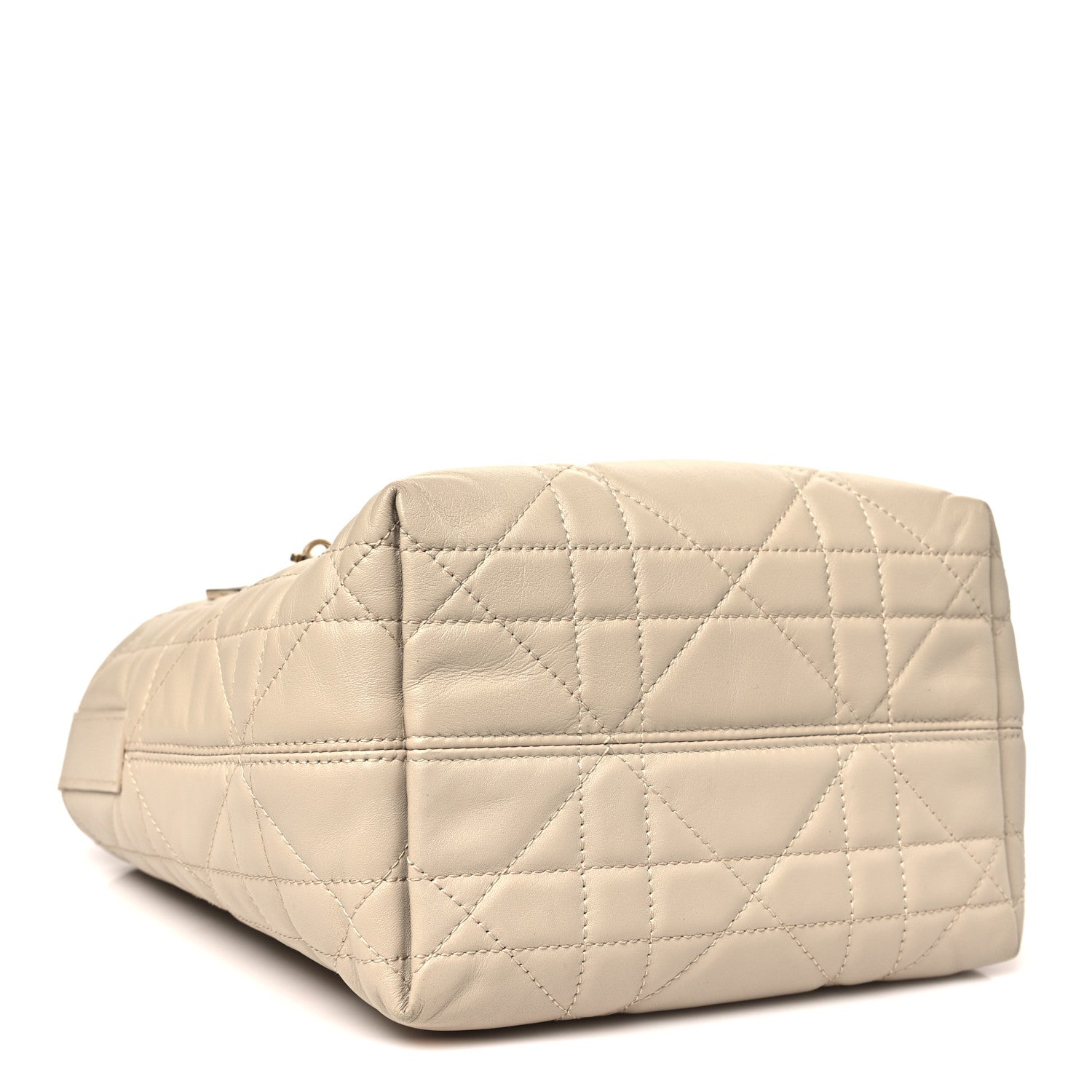 Christian Dior Calfskin Macrocannage Small Toujours Vertical Tote Powder Beige 4 of 11
