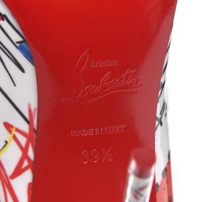 Christian Louboutin Patent Loubitag So Kate 120 Pumps 39.5 White Multi 6 of 8