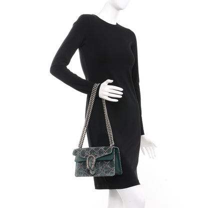 Gucci Velvet Moon Calfskin Crystal GG Monogram Small Dionysus Shoulder Bag Avio Dusty Pink Black Diamond 2 of 9