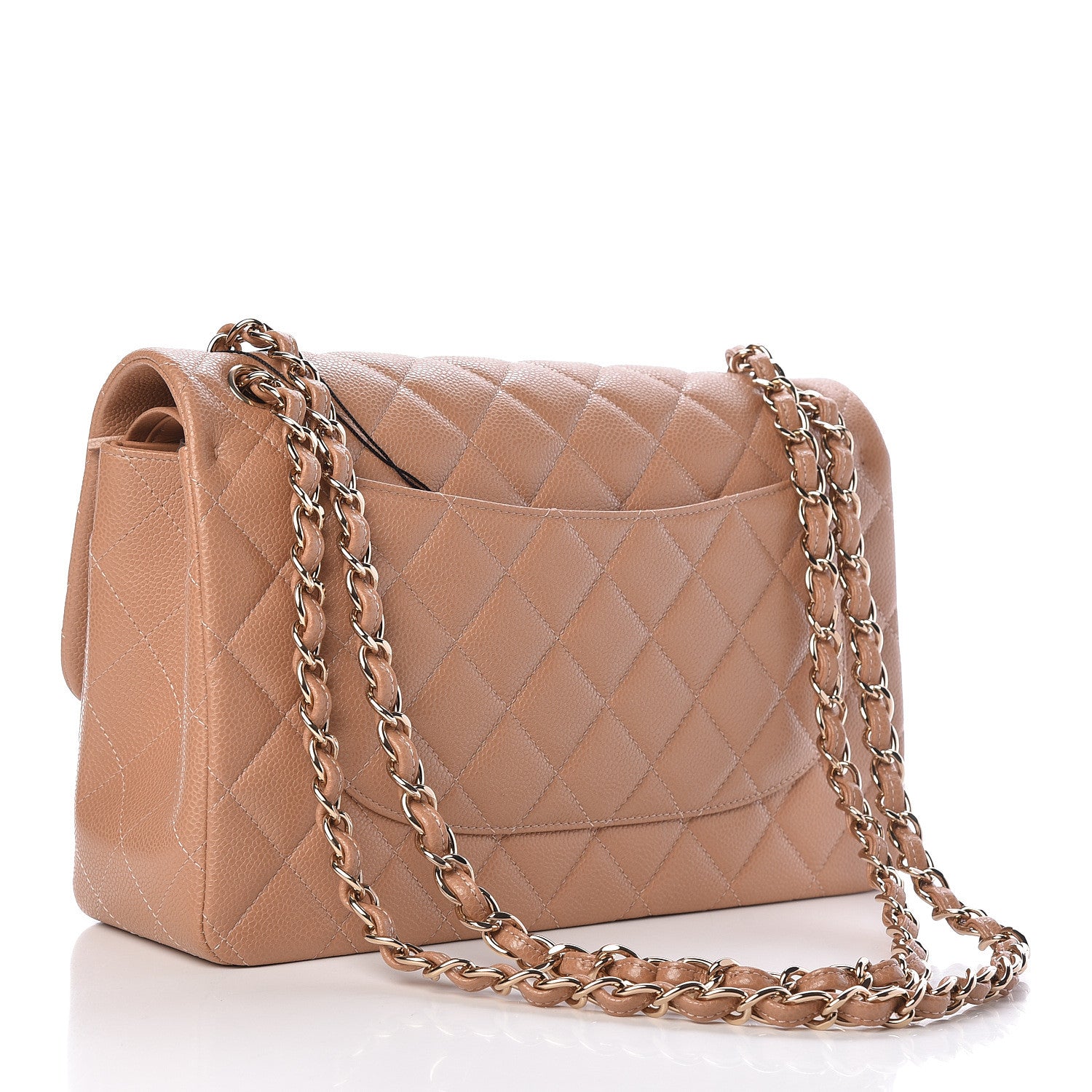Chanel Caviar Quilted Jumbo Double Flap Beige 3 of 10
