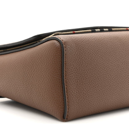 Burberry Calfskin Vintage Check Note Crossbody Bag Tan 9 of 13
