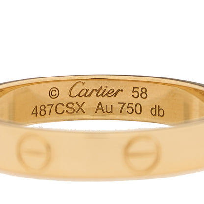 Cartier 18K Yellow Gold 3.5mm LOVE Wedding Band Ring 58 8.25 4 of 5