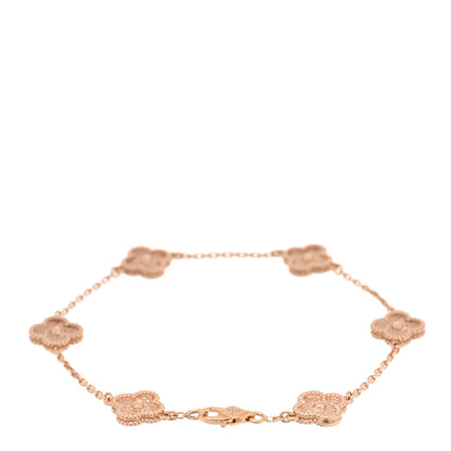 Van Cleef & Arpels 18K Rose Gold 6 Motifs Sweet Alhambra Bracelet 2 of 4