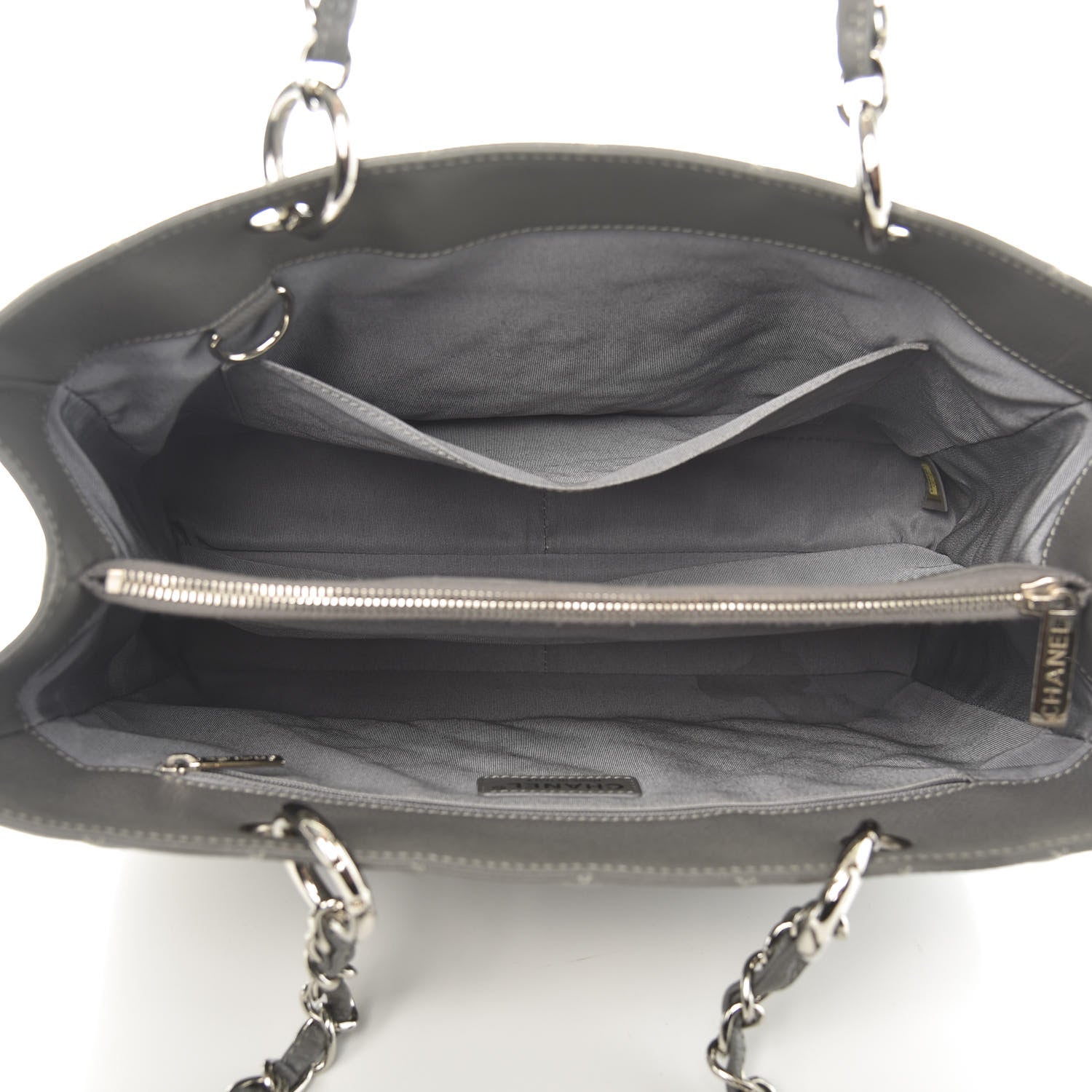 Chanel Caviar Quilted Grand Shopping Tote GST Grey 5 of 10