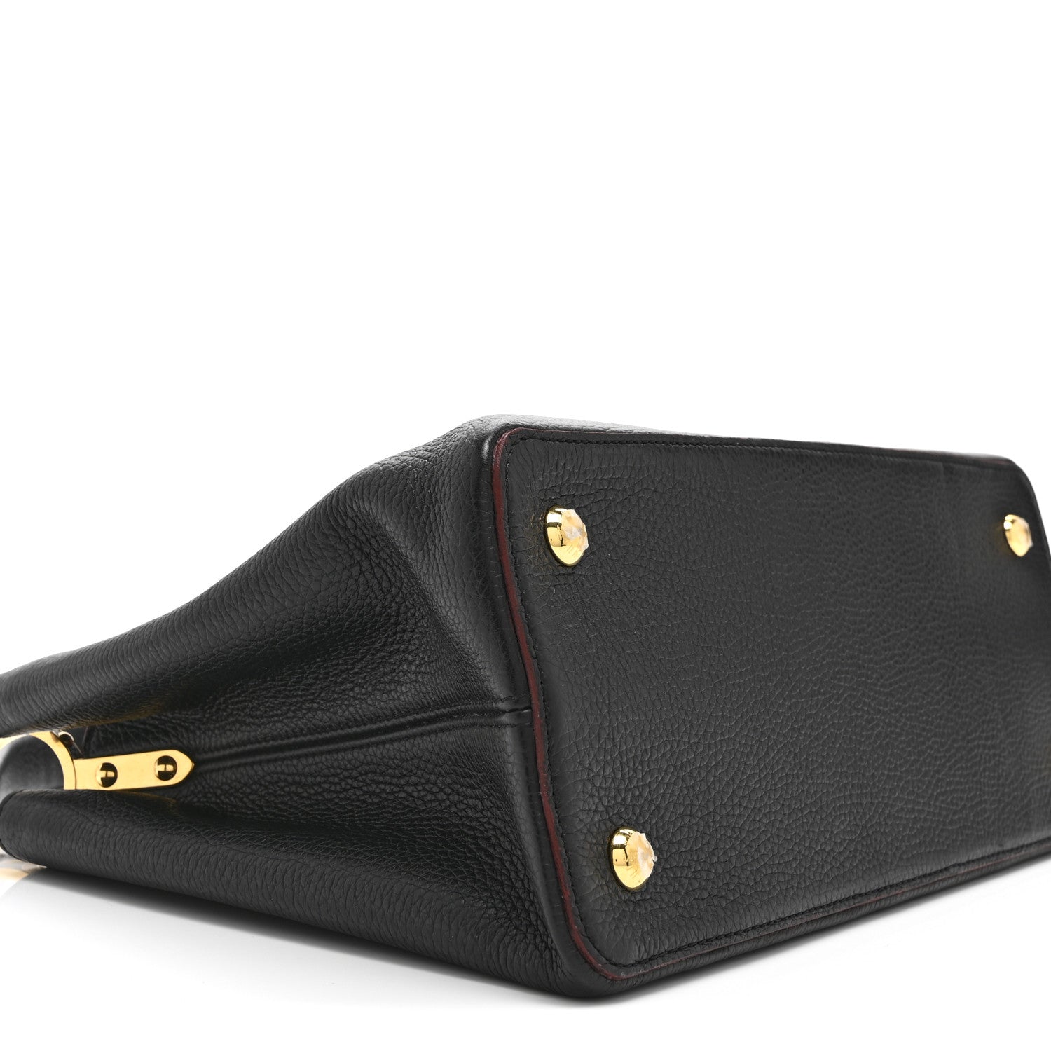 Louis Vuitton Taurillon Capucines MM Black Fuchsia 9 of 10
