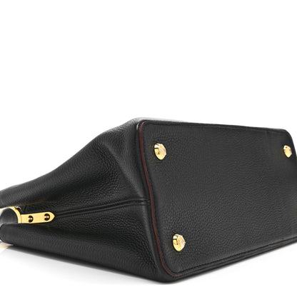 Louis Vuitton Taurillon Capucines MM Black Fuchsia 9 of 10