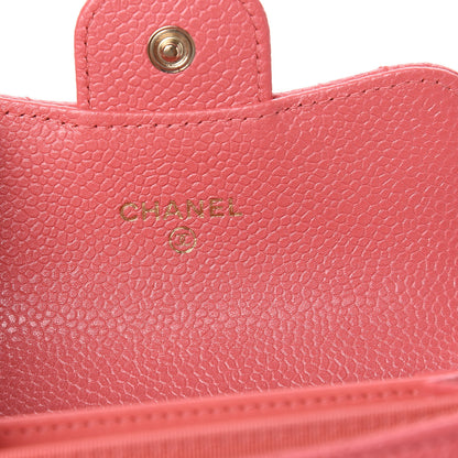 Chanel Iridescent Caviar Quilted Flap Card Holder Wallet Pink 5 of 8