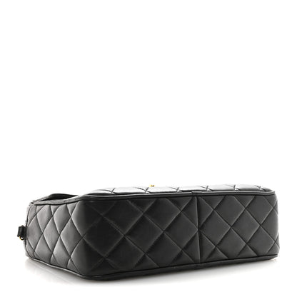 Chanel Lambskin Quilted Flap Camera Tassel Case Black 4 of 14
