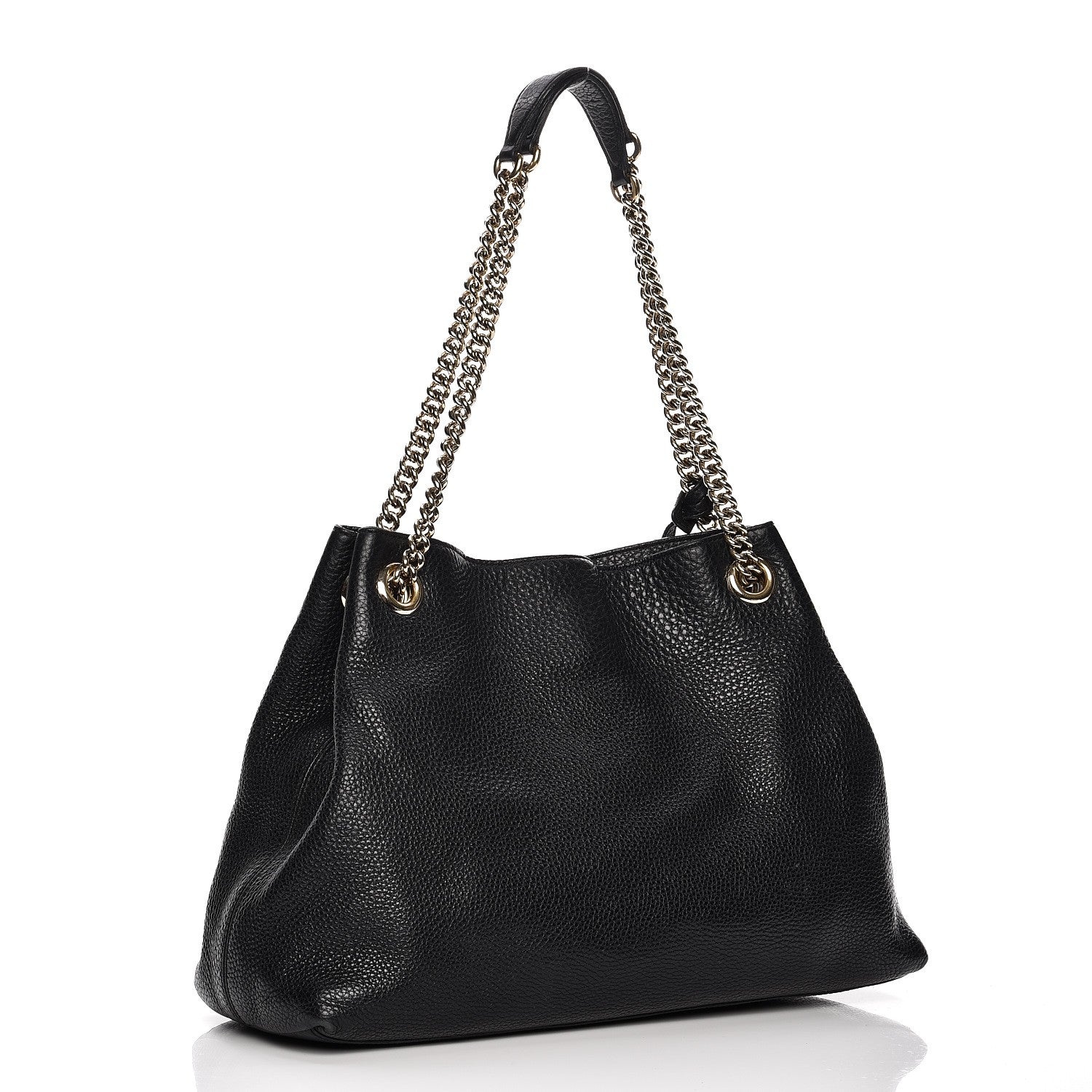 Gucci Pebbled Calfskin Medium Soho Chain Shoulder Bag Black 3 of 16