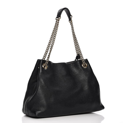 Gucci Pebbled Calfskin Medium Soho Chain Shoulder Bag Black 3 of 16