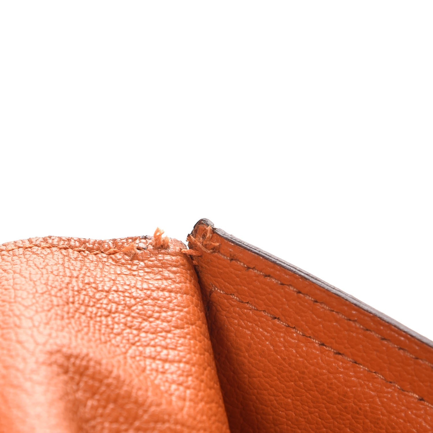Hermes Ostrich Bearn Gusset Wallet Orange 7 of 9