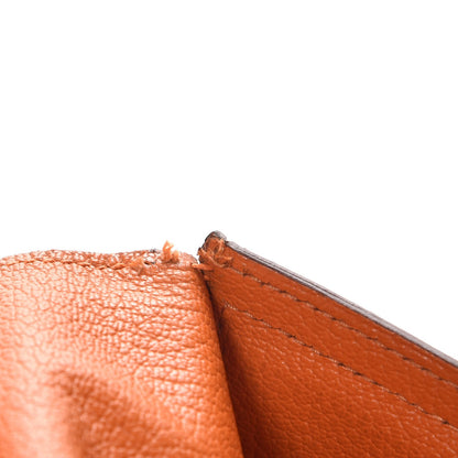 Hermes Ostrich Bearn Gusset Wallet Orange 7 of 9