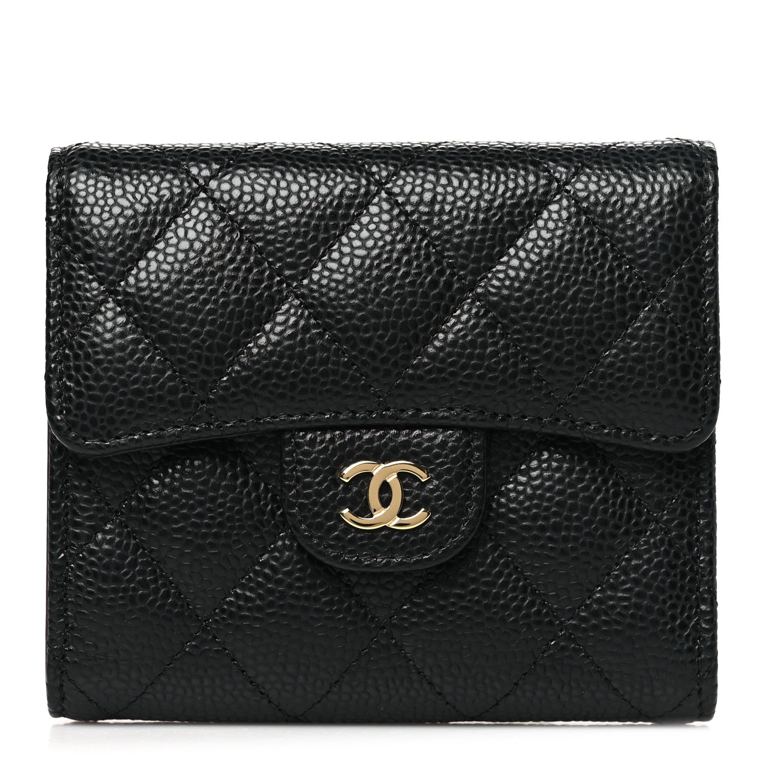 Chanel Caviar Quilted Compact Flap Wallet Black 1 of 9