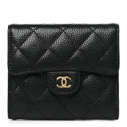 Chanel Caviar Quilted Compact Flap Wallet Black 1 of 9