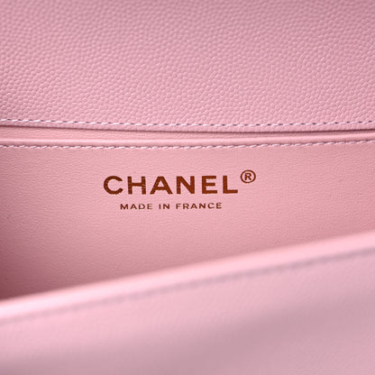 Chanel Caviar Chevron Quilted Medium Boy Flap Light Pink 5 of 9