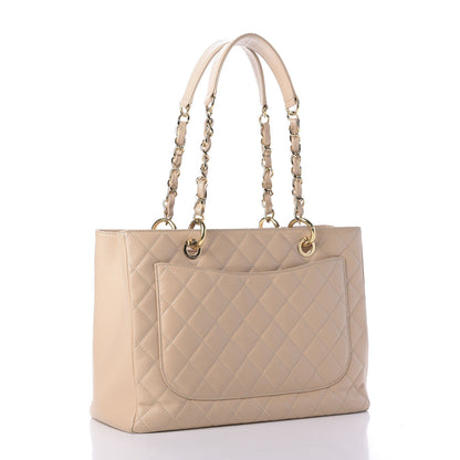 Chanel Caviar Quilted Grand Shopping Tote GST Beige Clair 3 of 9