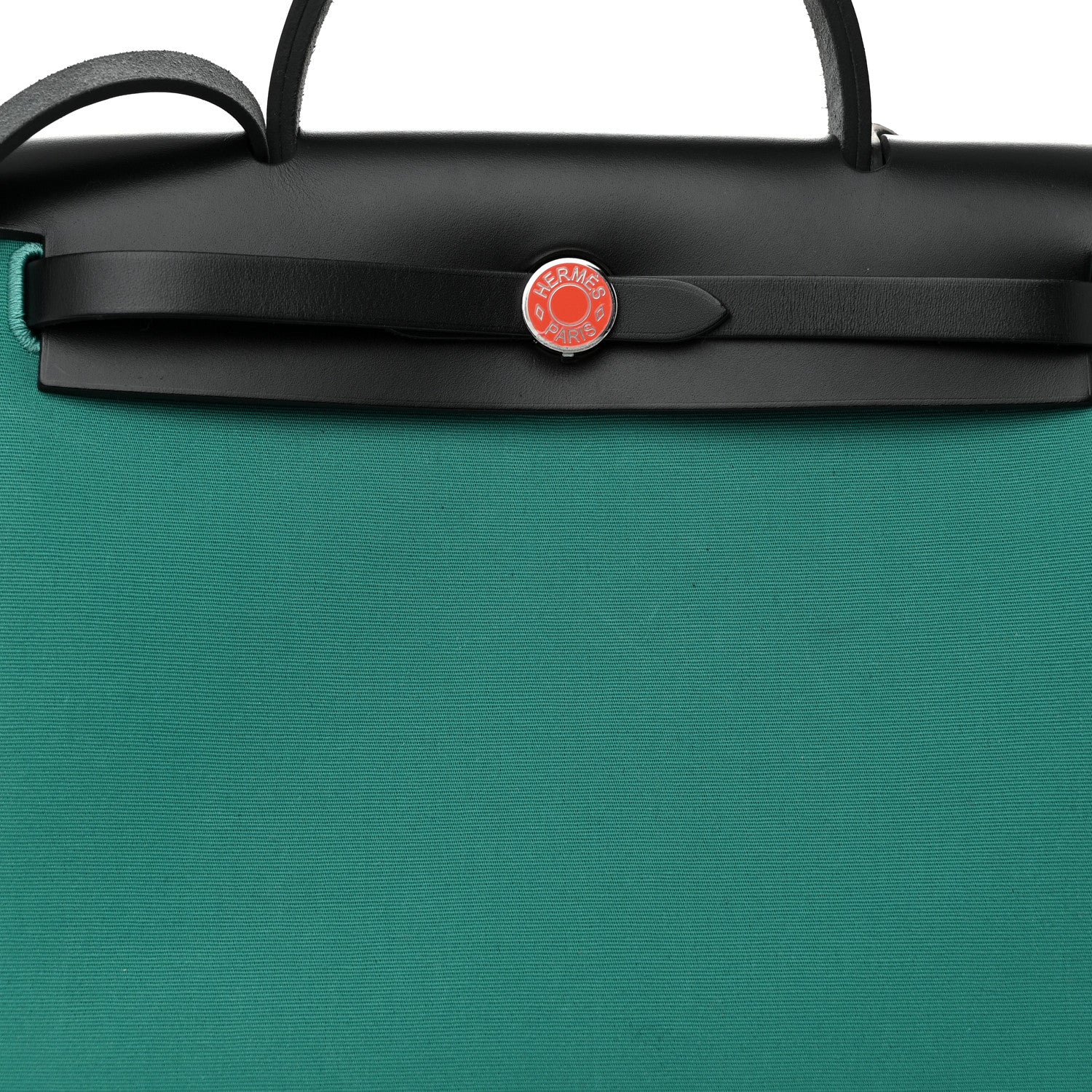 Hermes Military Toile Vache Hunter Laque Horseshoe Herbag Zip Retourne PM 31 Malachite 9 of 12