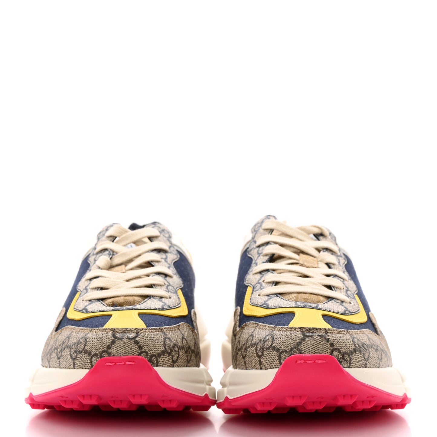 GG Supreme Monogram Mix Monogram Mens Rhyton Sneakers 8 London Blue Beige Sun Yellow