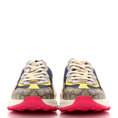 Gucci GG Supreme Monogram Mix Monogram Mens Rhyton Sneakers 8 London Blue Beige Sun Yellow 2 of 13