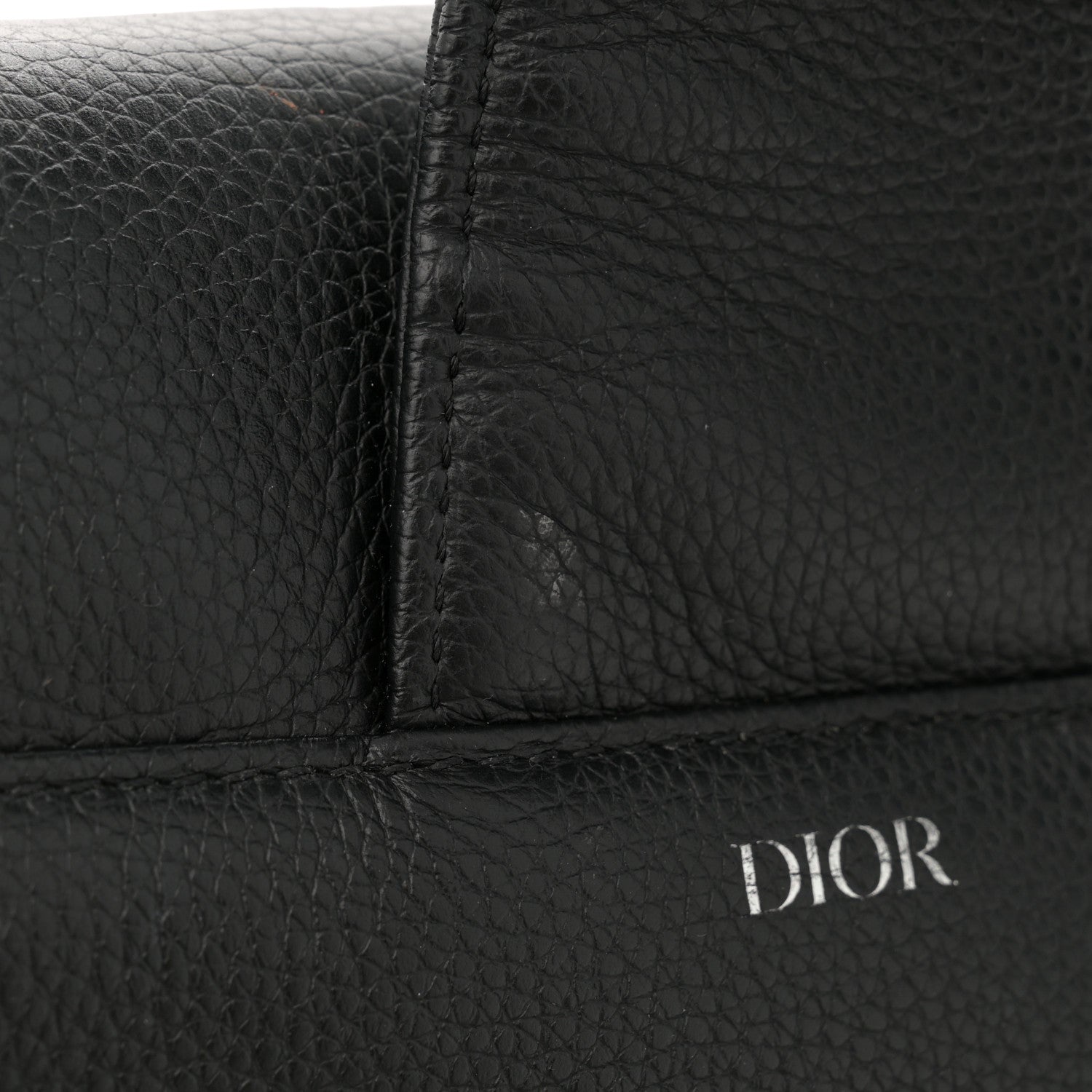 Christian Dior Grained Calfskin Mens Saddle Bag Black 13 of 14