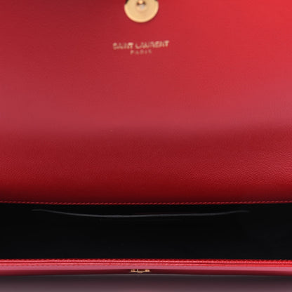 Saint Laurent Grain De Poudre Classic Monogram Cassandre Clutch New Red 5 of 15