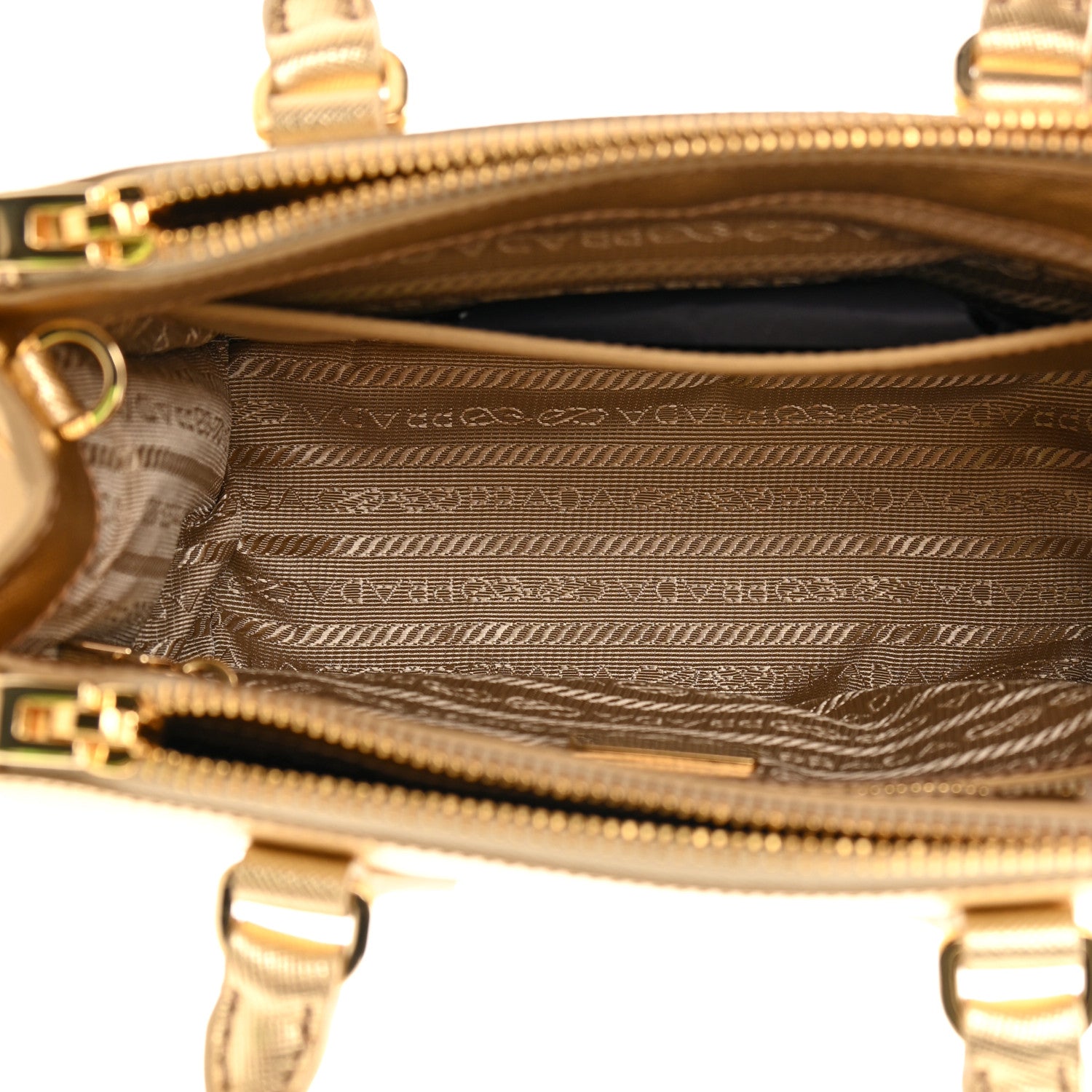 Prada Saffiano Lux Mini Galleria Double Zip Tote Platino 6 of 13