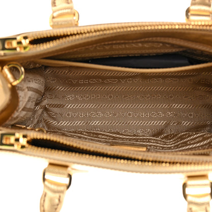 Prada Saffiano Lux Mini Galleria Double Zip Tote Platino 6 of 13
