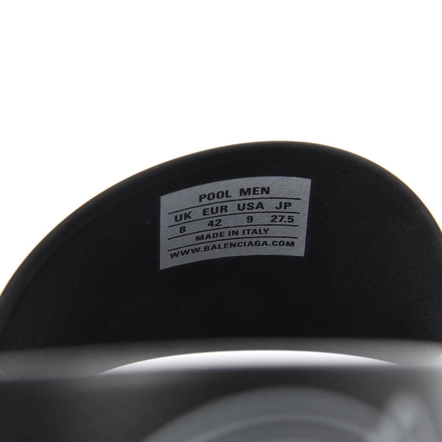 Rubber License Logo Print Mens Pool Slide Sandals 42 Black White