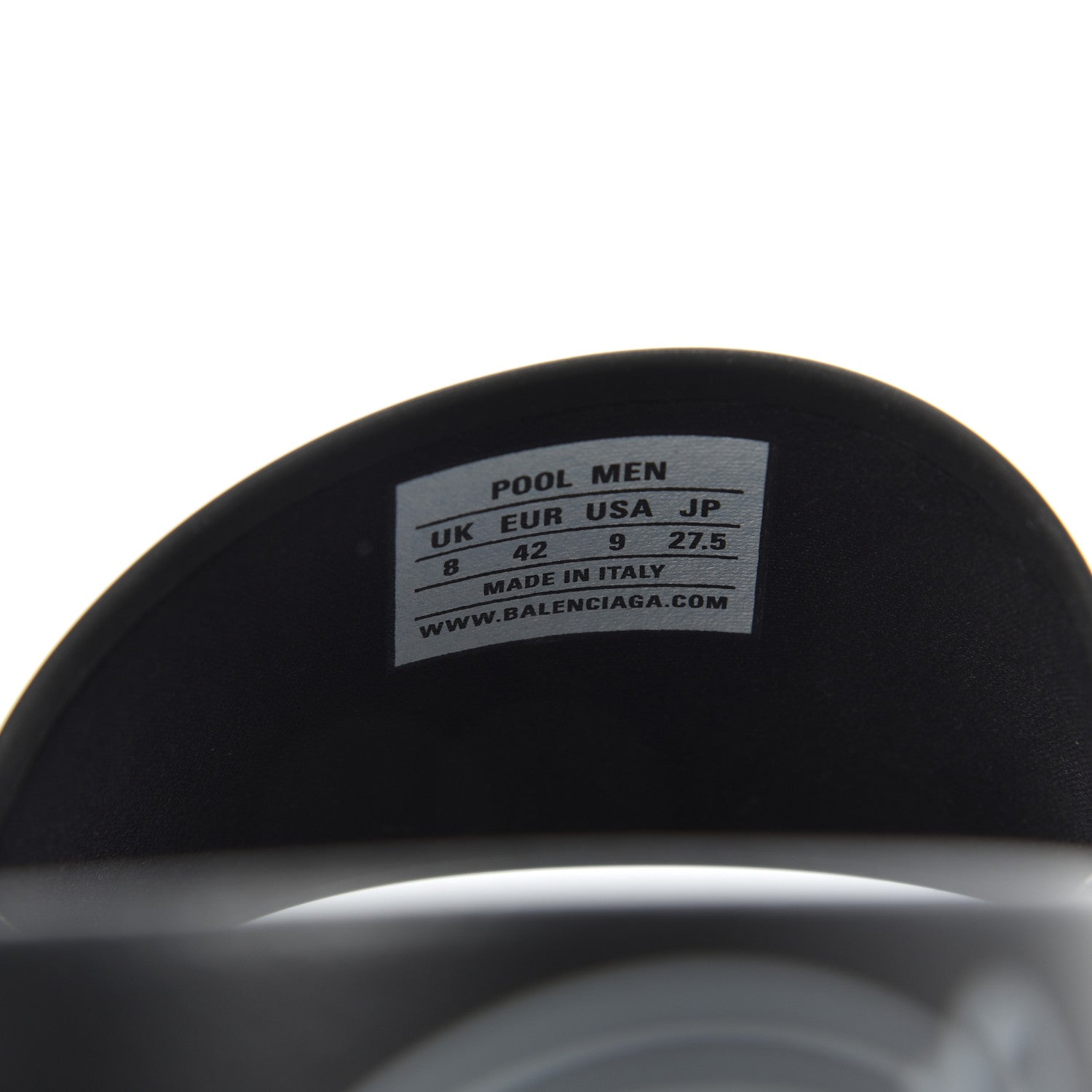 Balenciaga Rubber License Logo Print Mens Pool Slide Sandals 42 Black White 8 of 9