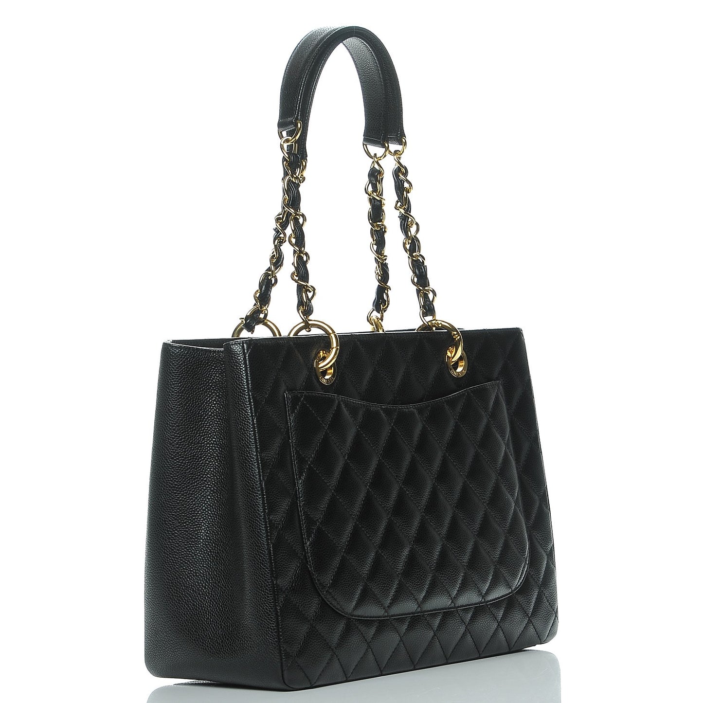 Caviar Quilted Grand Shopping Tote GST Black