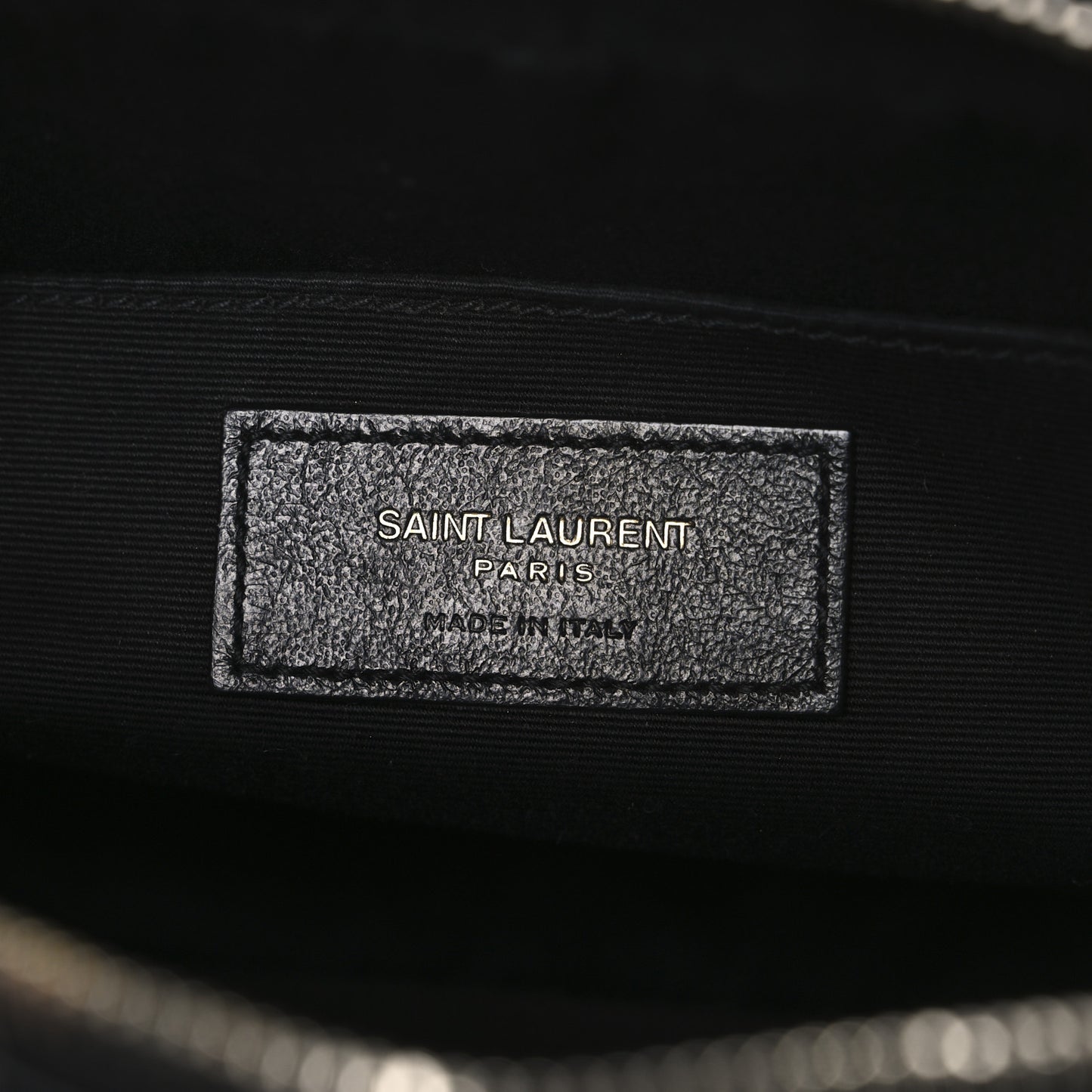 Patent Calfskin Crocodile Embossed Monogram Lou Camera Bag Black