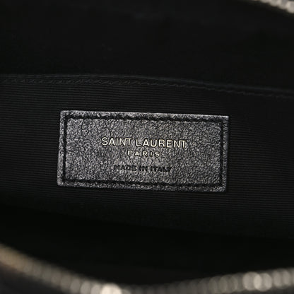 Saint Laurent Patent Calfskin Crocodile Embossed Monogram Lou Camera Bag Black 6 of 13