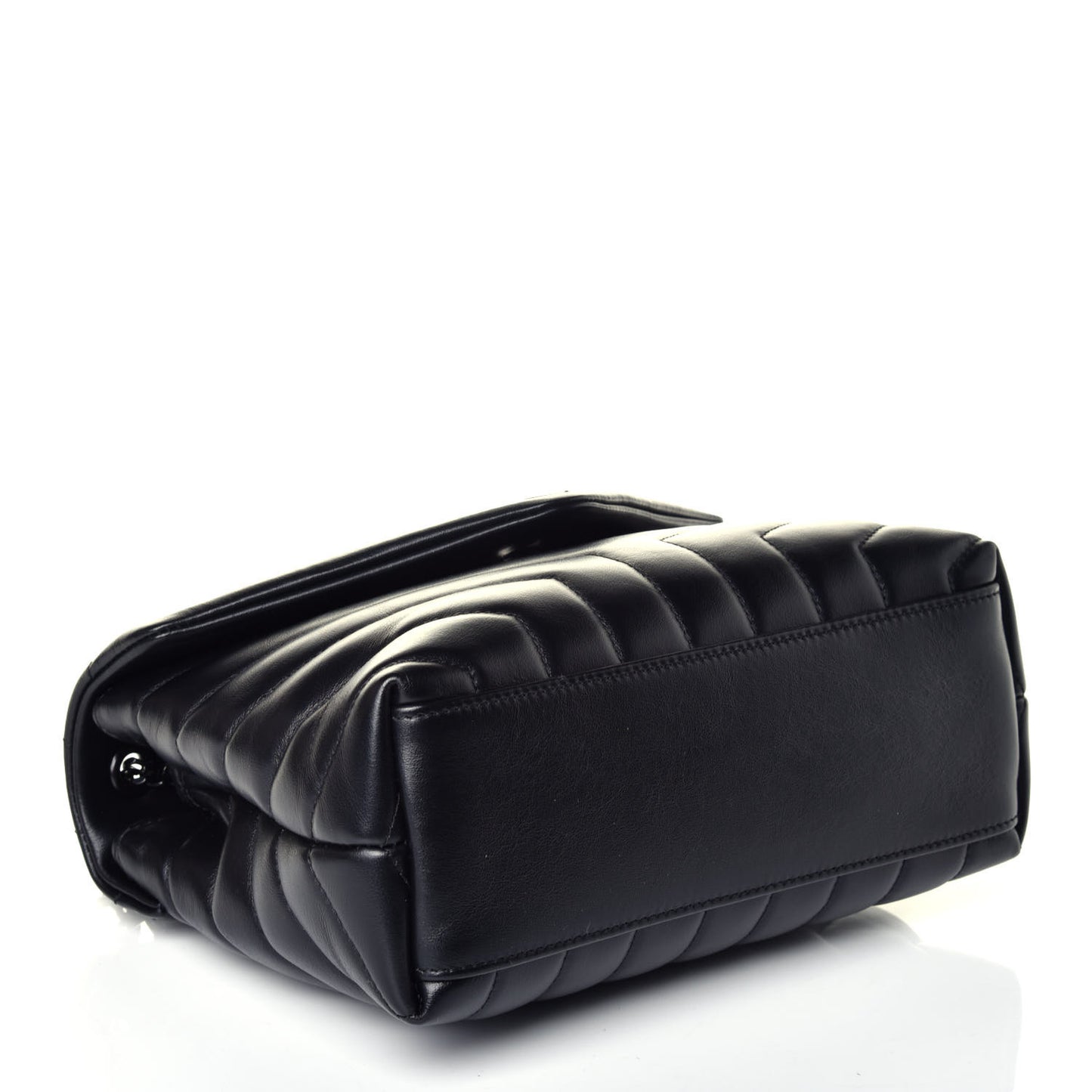 Calfskin Y Quilted Monogram Small Loulou Chain Satchel Black