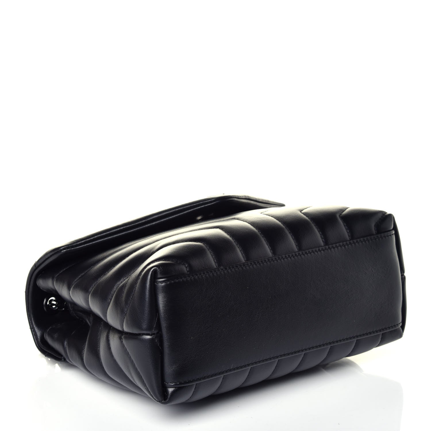 Saint Laurent Calfskin Y Quilted Monogram Small Loulou Chain Satchel Black 4 of 8
