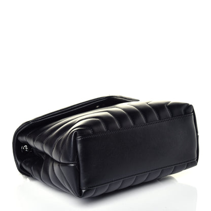 Saint Laurent Calfskin Y Quilted Monogram Small Loulou Chain Satchel Black 4 of 8
