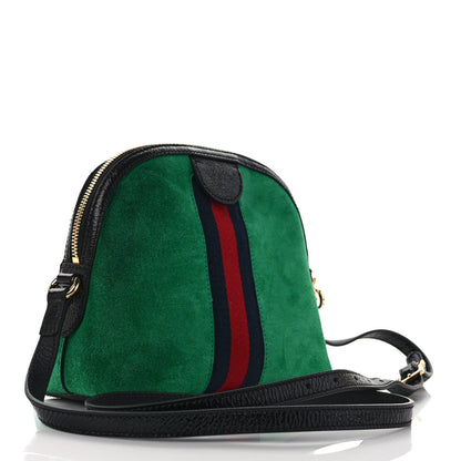 Gucci Suede Patent GG Web Small Ophidia Dome Shoulder Bag New Shamarock Black 2 of 11
