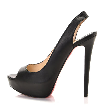 Christian Louboutin Calfskin Cheyenne 140 Pumps 37.5 Black 1 of 10