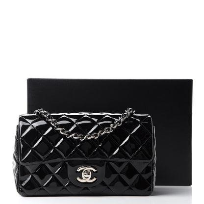 Chanel Patent Calfskin Quilted Mini Rectangular Flap Black 14 of 14
