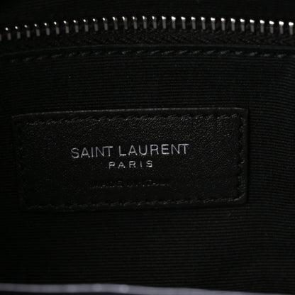 Saint Laurent Lambskin Quilted Medium Loulou Puffer Monogram Chain Satchel Black 6 of 9