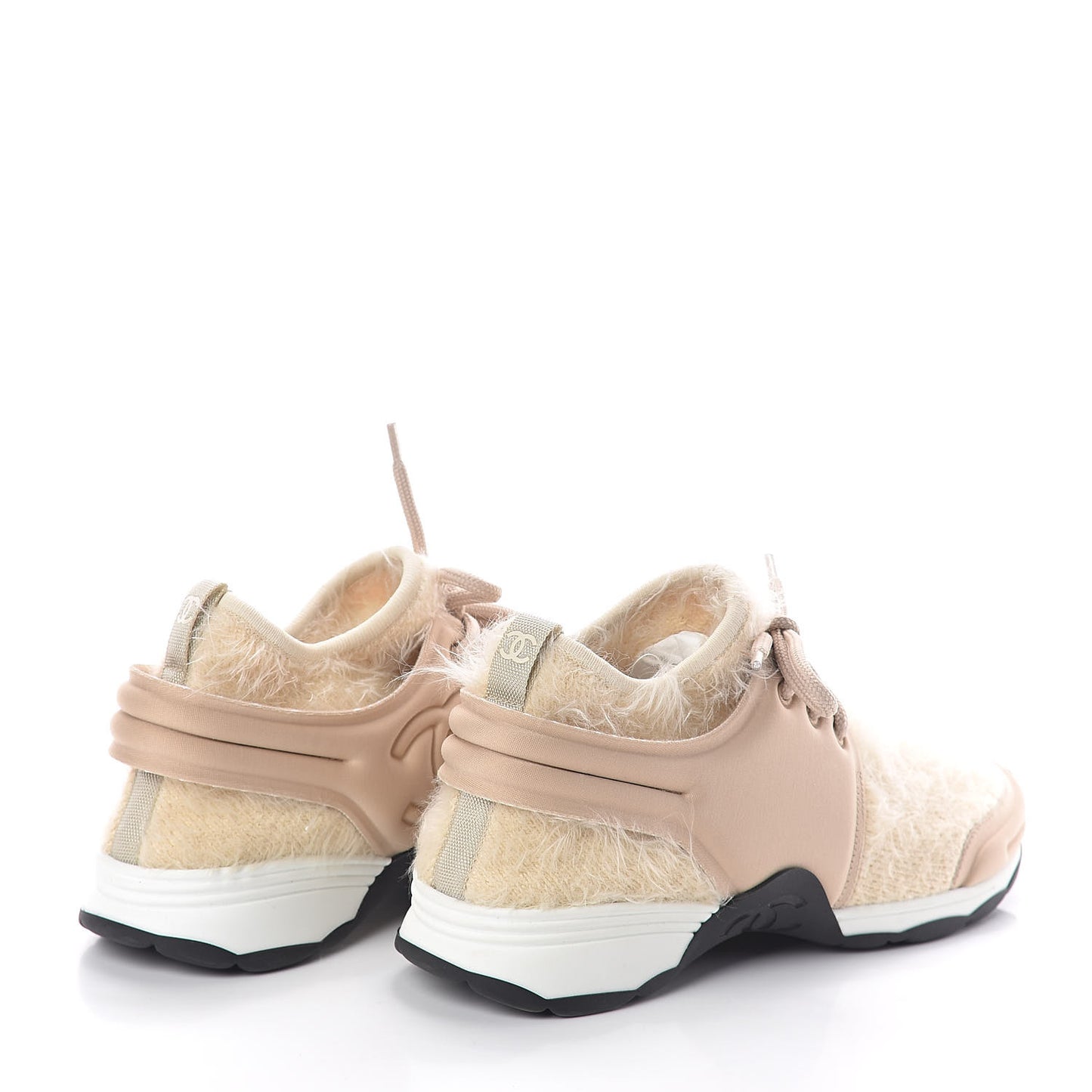 Stretched Fabric Satin CC Womens Sneakers 38 Light Beige Beige