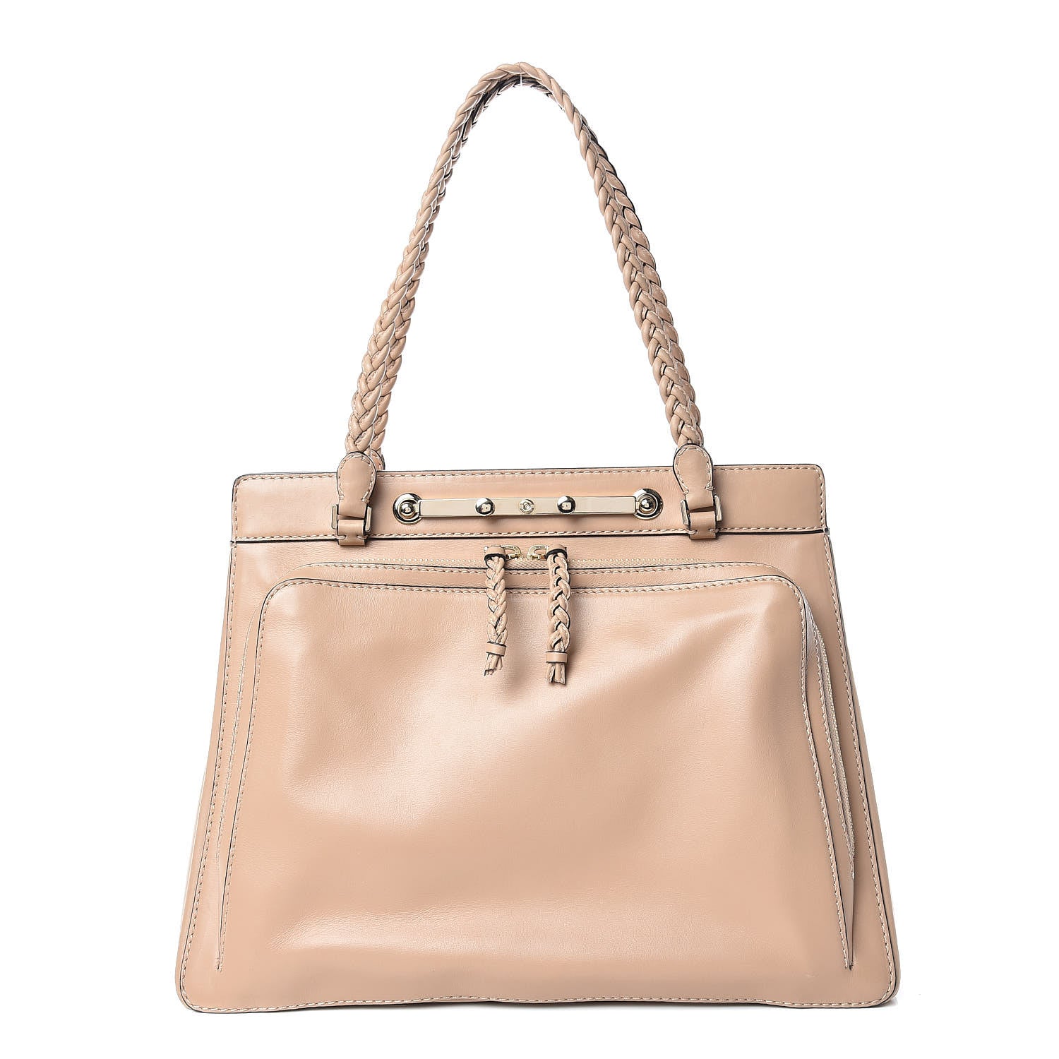 Valentino Garavani Vitello Demetra Satchel Beige 1 of 15