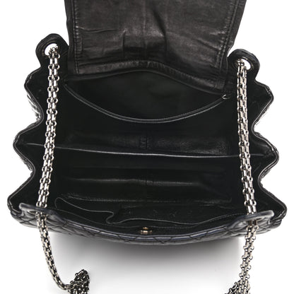Chanel Metallic Aged Calfskin Quilted Reissue 2.55 Accordion Flap Black 4 of 9